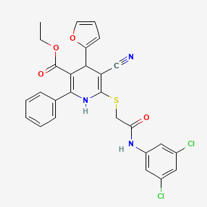 Ethyl 5-cyano-6-({2-[(3,5-dichlorophenyl)amino]-2-oxoethyl}sulfanyl)-4-(furan-2-yl)-2-phenyl-1,4-dihydropyridine-3-carboxylate