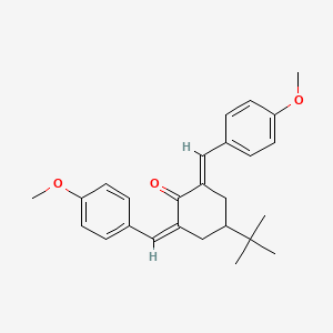 molecular formula C26H30O3 B11442745 4-tert-Butyl-2,6-bis-(4-methoxy-benzylidene)-cyclohexanone 