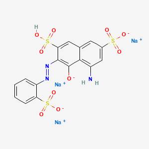 molecular formula C16H10N3Na3O10S3 B1144275 Trisodium;4-amino-5-oxido-7-sulfo-6-[(2-sulfonatophenyl)diazenyl]naphthalene-2-sulfonate CAS No. 16768-46-0
