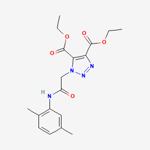 molecular formula C18H22N4O5 B11442757 4,5-Diethyl 1-{[(2,5-dimethylphenyl)carbamoyl]methyl}-1H-1,2,3-triazole-4,5-dicarboxylate 