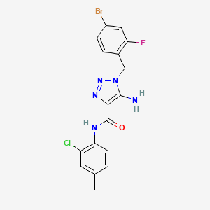 molecular formula C17H14BrClFN5O B11442788 5-amino-1-(4-bromo-2-fluorobenzyl)-N-(2-chloro-4-methylphenyl)-1H-1,2,3-triazole-4-carboxamide 