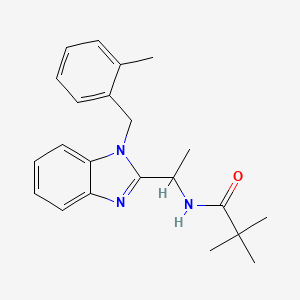 2,2-dimethyl-N-{1-[1-(2-methylbenzyl)-1H-benzimidazol-2-yl]ethyl}propanamide