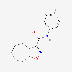 N-(3-chloro-4-fluorophenyl)-5,6,7,8-tetrahydro-4H-cyclohepta[d][1,2]oxazole-3-carboxamide