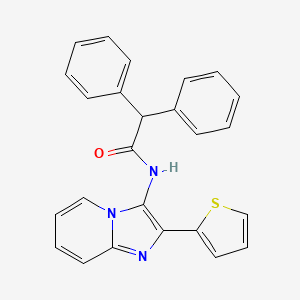 molecular formula C25H19N3OS B11442823 2,2-Diphenyl-N-[2-(thiophen-2-YL)imidazo[1,2-A]pyridin-3-YL]acetamide 