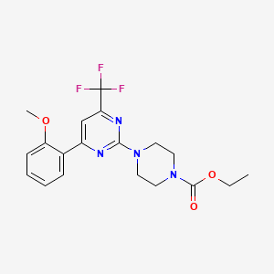 molecular formula C19H21F3N4O3 B11442846 Ethyl 4-[4-(2-methoxyphenyl)-6-(trifluoromethyl)pyrimidin-2-yl]piperazine-1-carboxylate 