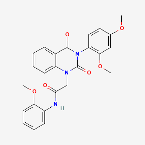 molecular formula C25H23N3O6 B11442857 2-(3-(2,4-dimethoxyphenyl)-2,4-dioxo-3,4-dihydroquinazolin-1(2H)-yl)-N-(2-methoxyphenyl)acetamide 