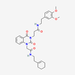 molecular formula C31H38N4O6 B11442864 3-[1-({[2-(cyclohex-1-en-1-yl)ethyl]carbamoyl}methyl)-2,4-dioxo-1,2,3,4-tetrahydroquinazolin-3-yl]-N-[2-(3,4-dimethoxyphenyl)ethyl]propanamide 