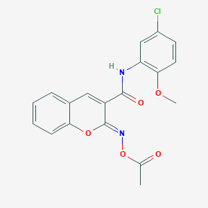 molecular formula C19H15ClN2O5 B11442908 (2Z)-2-[(acetyloxy)imino]-N-(5-chloro-2-methoxyphenyl)-2H-chromene-3-carboxamide 