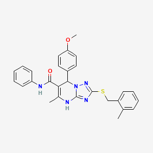 7-(4-methoxyphenyl)-5-methyl-2-[(2-methylbenzyl)sulfanyl]-N-phenyl-4,7-dihydro[1,2,4]triazolo[1,5-a]pyrimidine-6-carboxamide