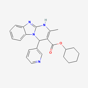 molecular formula C23H24N4O2 B11442930 Cyclohexyl 2-methyl-4-(pyridin-3-yl)-1,4-dihydropyrimido[1,2-a]benzimidazole-3-carboxylate 