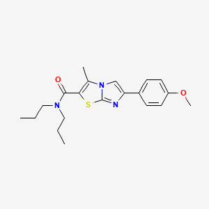 molecular formula C20H25N3O2S B11442956 6-(4-methoxyphenyl)-3-methyl-N,N-dipropylimidazo[2,1-b][1,3]thiazole-2-carboxamide 