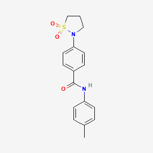 molecular formula C17H18N2O3S B11442972 4-(1,1-dioxido-1,2-thiazolidin-2-yl)-N-(4-methylphenyl)benzamide 