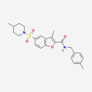 3-Methyl-N-[(4-methylphenyl)methyl]-5-[(4-methylpiperidin-1-YL)sulfonyl]-1-benzofuran-2-carboxamide