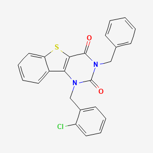 molecular formula C24H17ClN2O2S B11442984 3-benzyl-1-(2-chlorobenzyl)[1]benzothieno[3,2-d]pyrimidine-2,4(1H,3H)-dione 