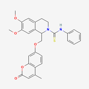 6,7-Dimethoxy-1-{[(4-methyl-2-oxo-2H-chromen-7-YL)oxy]methyl}-N-phenyl-1,2,3,4-tetrahydroisoquinoline-2-carbothioamide