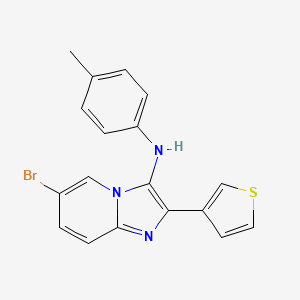 molecular formula C18H14BrN3S B11443007 6-bromo-N-(4-methylphenyl)-2-(thiophen-3-yl)imidazo[1,2-a]pyridin-3-amine 