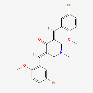 molecular formula C22H21Br2NO3 B11443014 (3E,5E)-3,5-bis[(5-bromo-2-methoxyphenyl)methylidene]-1-methylpiperidin-4-one 