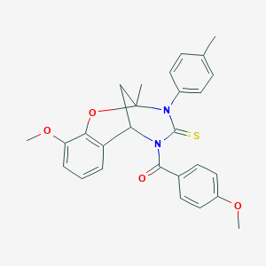 [10-methoxy-2-methyl-3-(4-methylphenyl)-4-thioxo-3,4-dihydro-2H-2,6-methano-1,3,5-benzoxadiazocin-5(6H)-yl](4-methoxyphenyl)methanone