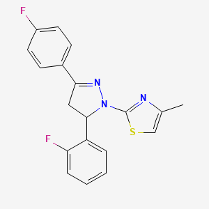 2-[5-(2-fluorophenyl)-3-(4-fluorophenyl)-4,5-dihydro-1H-pyrazol-1-yl]-4-methyl-1,3-thiazole