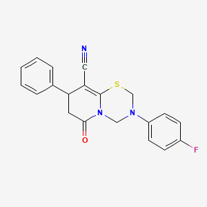 molecular formula C20H16FN3OS B11443065 3-(4-fluorophenyl)-6-oxo-8-phenyl-3,4,7,8-tetrahydro-2H,6H-pyrido[2,1-b][1,3,5]thiadiazine-9-carbonitrile 