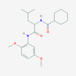 molecular formula C21H32N2O4 B11443069 N~2~-(cyclohexylcarbonyl)-N-(2,5-dimethoxyphenyl)leucinamide 