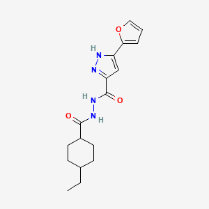 N'-[(4-ethylcyclohexyl)carbonyl]-3-(furan-2-yl)-1H-pyrazole-5-carbohydrazide