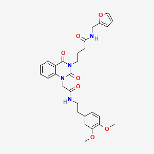 4-(1-(2-((3,4-dimethoxyphenethyl)amino)-2-oxoethyl)-2,4-dioxo-1,2-dihydroquinazolin-3(4H)-yl)-N-(furan-2-ylmethyl)butanamide