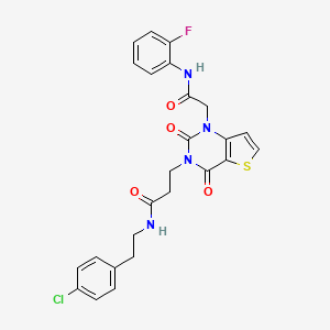 molecular formula C25H22ClFN4O4S B11443106 N-(4-chlorophenethyl)-3-(1-(2-((2-fluorophenyl)amino)-2-oxoethyl)-2,4-dioxo-1,2-dihydrothieno[3,2-d]pyrimidin-3(4H)-yl)propanamide 