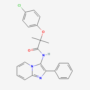 2-(4-chlorophenoxy)-2-methyl-N-(2-phenylimidazo[1,2-a]pyridin-3-yl)propanamide