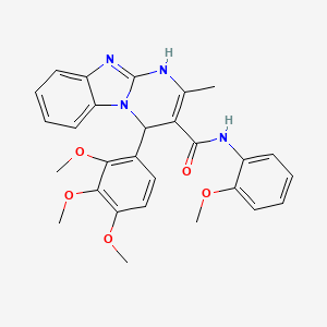 molecular formula C28H28N4O5 B11443109 N-(2-methoxyphenyl)-2-methyl-4-(2,3,4-trimethoxyphenyl)-1,4-dihydropyrimido[1,2-a]benzimidazole-3-carboxamide 