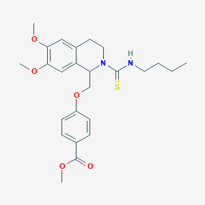 Methyl 4-{[2-(butylcarbamothioyl)-6,7-dimethoxy-1,2,3,4-tetrahydroisoquinolin-1-YL]methoxy}benzoate