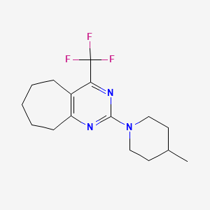 molecular formula C16H22F3N3 B11443119 2-(4-methylpiperidin-1-yl)-4-(trifluoromethyl)-6,7,8,9-tetrahydro-5H-cyclohepta[d]pyrimidine 