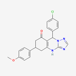 9-(4-Chlorophenyl)-6-(4-methoxyphenyl)-5,6,7,9-tetrahydro[1,2,4]triazolo[5,1-b]quinazolin-8-ol