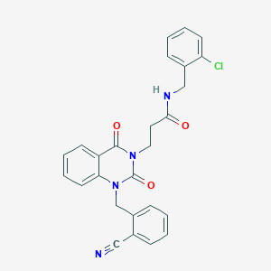 N-(2-chlorobenzyl)-3-(1-(2-cyanobenzyl)-2,4-dioxo-1,2-dihydroquinazolin-3(4H)-yl)propanamide