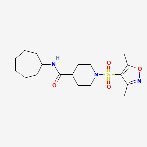 N-cycloheptyl-1-[(3,5-dimethyl-1,2-oxazol-4-yl)sulfonyl]piperidine-4-carboxamide