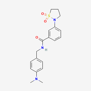 molecular formula C19H23N3O3S B11443149 N-(4-(dimethylamino)benzyl)-3-(1,1-dioxidoisothiazolidin-2-yl)benzamide 