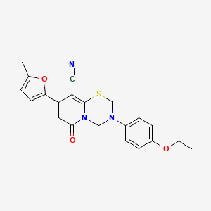 3-(4-ethoxyphenyl)-8-(5-methylfuran-2-yl)-6-oxo-3,4,7,8-tetrahydro-2H,6H-pyrido[2,1-b][1,3,5]thiadiazine-9-carbonitrile