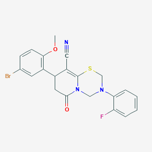 8-(5-bromo-2-methoxyphenyl)-3-(2-fluorophenyl)-6-oxo-3,4,7,8-tetrahydro-2H,6H-pyrido[2,1-b][1,3,5]thiadiazine-9-carbonitrile