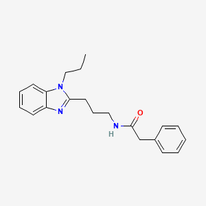 molecular formula C21H25N3O B11443234 2-phenyl-N-[3-(1-propyl-1H-benzimidazol-2-yl)propyl]acetamide 