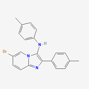 molecular formula C21H18BrN3 B11443273 6-bromo-N,2-bis(4-methylphenyl)imidazo[1,2-a]pyridin-3-amine 