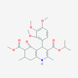 6-Methyl 3-propan-2-yl 2,7-dimethyl-5-oxo-4-(2,3,4-trimethoxyphenyl)-1,4,5,6,7,8-hexahydroquinoline-3,6-dicarboxylate