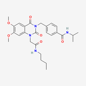 4-((1-(2-(butylamino)-2-oxoethyl)-6,7-dimethoxy-2,4-dioxo-1,2-dihydroquinazolin-3(4H)-yl)methyl)-N-isopropylbenzamide