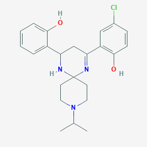 molecular formula C23H28ClN3O2 B11443293 4-Chloro-2-[4-(2-hydroxyphenyl)-9-(propan-2-yl)-1,5,9-triazaspiro[5.5]undec-1-en-2-yl]phenol 