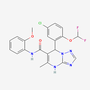 molecular formula C21H18ClF2N5O3 B11443307 7-[5-chloro-2-(difluoromethoxy)phenyl]-N-(2-methoxyphenyl)-5-methyl-4,7-dihydro[1,2,4]triazolo[1,5-a]pyrimidine-6-carboxamide 