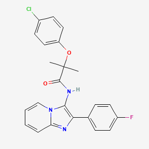 2-(4-chlorophenoxy)-N-[2-(4-fluorophenyl)imidazo[1,2-a]pyridin-3-yl]-2-methylpropanamide