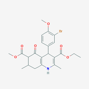 3-Ethyl 6-methyl 4-(3-bromo-4-methoxyphenyl)-2,7-dimethyl-5-oxo-1,4,5,6,7,8-hexahydroquinoline-3,6-dicarboxylate