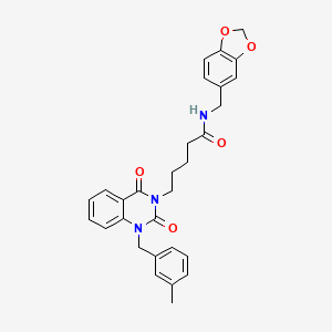 N-(1,3-benzodioxol-5-ylmethyl)-5-[1-(3-methylbenzyl)-2,4-dioxo-1,4-dihydroquinazolin-3(2H)-yl]pentanamide