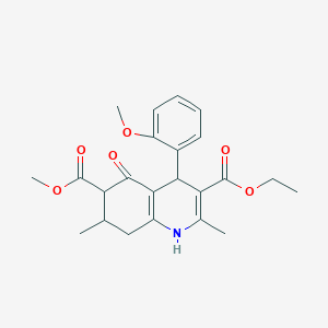 3-Ethyl 6-methyl 4-(2-methoxyphenyl)-2,7-dimethyl-5-oxo-1,4,5,6,7,8-hexahydroquinoline-3,6-dicarboxylate