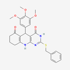 2-(benzylthio)-5-(3,4,5-trimethoxyphenyl)-5,8,9,10-tetrahydropyrimido[4,5-b]quinoline-4,6(3H,7H)-dione