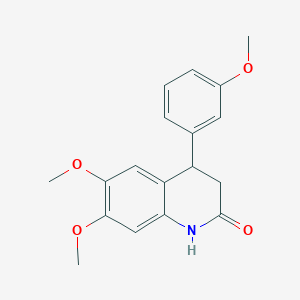 molecular formula C18H19NO4 B11443446 6,7-Dimethoxy-4-(3-methoxy-phenyl)-3,4-dihydro-1H-quinolin-2-one 